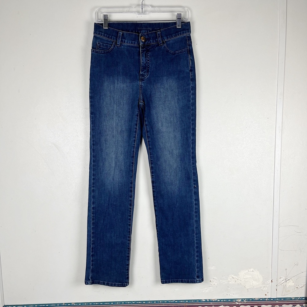 Soft Surroundings Triple S Straight Leg Jeans High Waist Dark Blue Size 6